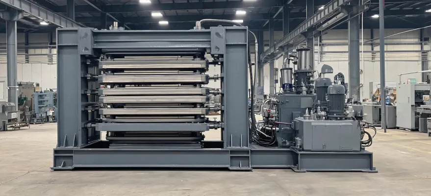 Frame-plate vulcanizing press with closed side plates and platens